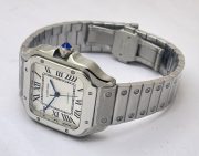 Cartier Santos 100 Steel White Swiss Automatic Ladies Watch - Image 6