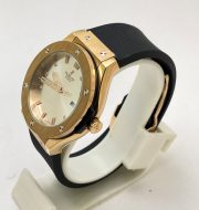 Hublot Classic Fusion White Dial Black Rubber Strap Ladies Watch - Image 4