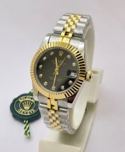 Rolex Datejust Diamond Marker Black Dual Tone Swiss Automatic Ladies Watch - Image 3