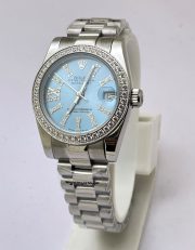 Rolex Datejust Diamond Bezel Ice Blue Swiss Automatic Ladies Watch - Image 3