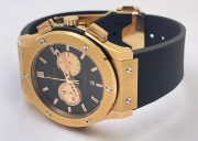 Hublot Classic Fusion Chronograph 2 Rose Gold Black Rubber Strap Watch - Image 6