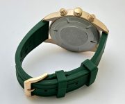 I W C Pilot Chronograph Day-Date Rose Gold Green Rubber Strap Watch - Image 7