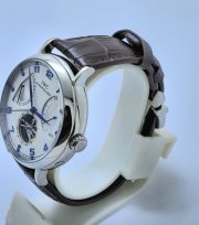 I W C Schaffhausen Portofino DAY-DATE Tourbillon Steel Leather Strap Swiss Automatic Watch - Image 4