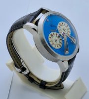 Patek Philippe Bridge Power Reserve Dual Time Ice Blue Swiss ETA Valjoux Automatic Watch - Image 5