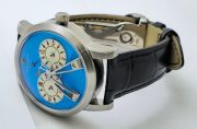 Patek Philippe Bridge Power Reserve Dual Time Ice Blue Swiss ETA Valjoux Automatic Watch - Image 6