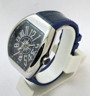 Franck Muller Vanguard Yachting Steel Blue Leather Strap Swiss ETA Automatic Watch - Image 4