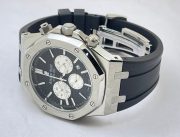 Audemars Piguet Chronometer Steel Black Rubber Strap Watch - Image 6
