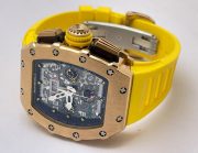 Richard Mille RM11 Rose Gold Yellow Rubber Strap Swiss Automatic Watch - Image 6