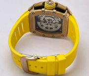 Richard Mille RM11 Rose Gold Yellow Rubber Strap Swiss Automatic Watch - Image 7