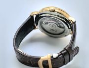 I W C Schaffhausen Portofino DAY-DATE Tourbillon Rose Gold Leather Strap Swiss Automatic Watch - Image 7