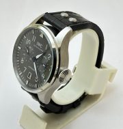 I W C Big Pilot Grey Black Leather Swiss Automatic Watch - Image 4