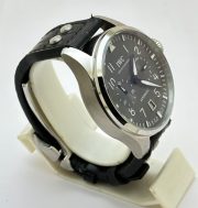 I W C Big Pilot Grey Black Leather Swiss Automatic Watch - Image 5