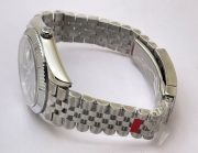 Rolex Date-Just Stick Mark Black Steel Swiss ETA Automatic 2836 Valjoux Movement Watch - Image 7