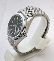 Rolex Date-Just Stick Mark Blue Steel Swiss ETA Automatic 2836 Valjoux Movement Watch - Image 4