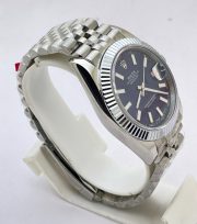 Rolex Date-Just Stick Mark Blue Steel Swiss ETA Automatic 2836 Valjoux Movement Watch - Image 5