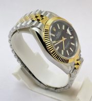 Rolex Date-Just Stick Mark Black Dual Tone Swiss ETA Automatic 2836 Valjoux Movement Watch - Image 5