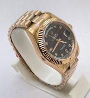 Rolex Day-Date Black Rose Gold Swiss ETA Automatic 2836 Valjoux Movement Watch - Image 5