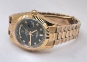 Rolex Day-Date Black Rose Gold Swiss ETA Automatic 2836 Valjoux Movement Watch - Image 6