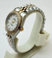 Rolex Datejust White Diamond Bezel Mother Of Pearl Dual Tone Swiss Automatic Ladies Watch - Image 4