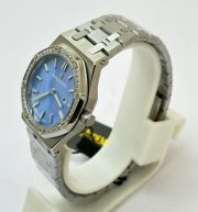 Audemars Piguet Royal Oak Diamond Sky Blue Mother of Pearl Ladies Watch - Image 4