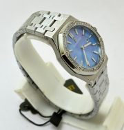 Audemars Piguet Royal Oak Diamond Sky Blue Mother of Pearl Ladies Watch - Image 5