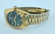 Rolex Day-Date II Wave Dial Green Swiss Automatic Watch - Image 6