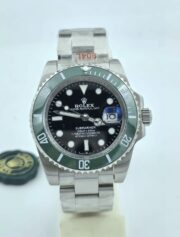 Rolex Submariner Black Dial Green Ceramic Bezel Swiss Automatic Watch - Image 3