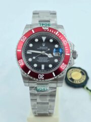 Rolex Submariner Black Dial Red Ceramic Bezel Swiss Automatic Watch - Image 2