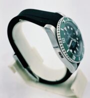 Rolex Submariner Black Dial Green Ceramic Bezel Rubber Strap Swiss Automatic Watch - Image 5