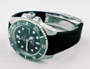 Rolex Submariner Black Dial Green Ceramic Bezel Rubber Strap Swiss Automatic Watch - Image 6