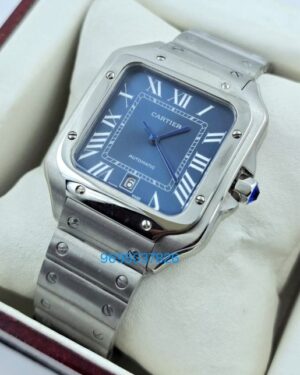Cartier Santos 100 Steel Blue First Copy Watch