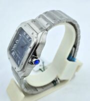 Cartier Santos 100 Steel Blue Swiss Automatic Watch - Image 4