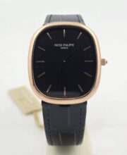 Patek Philippe Ellipse Black Leather Strap Watch - Image 3