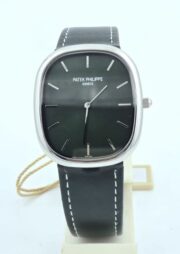 Patek Philippe Ellipse Green Leather Strap Watch - Image 3