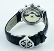 Patek Philippe Grand Complications Perpetual Calendar White Black Leather Strap Swiss Automatic Watch - Image 7