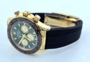 Rolex Cosmograph Daytona Green Dial Gold Black Rubber Strap Swiss Automatic Watch - Image 6