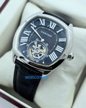 Cartier Drive De Tourbillon Steel Black First Copy Watches