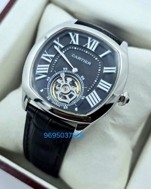 cartier-drive-de-tourbillon-steel-black-first-copy-watch (1) Cartier Drive De Tourbillon Steel Black First Copy Watches