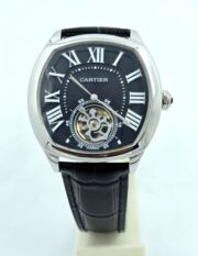 Cartier Drive De Tourbillon Steel Black Letaher Strap Automatic Watch - Image 3
