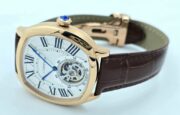 Cartier Drive De Tourbillon White Rose Gold Letaher Strap Automatic Watch - Image 6