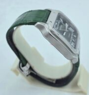 Cartier Santos 100 Green Leather Strap Swiss Automatic Watch - Image 5