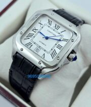 Cartier Santos 100 Leather Strap Swiss Automatic Watch
